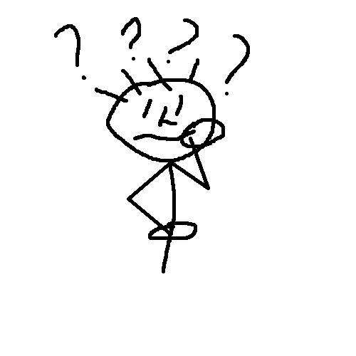 stick figure looking confused